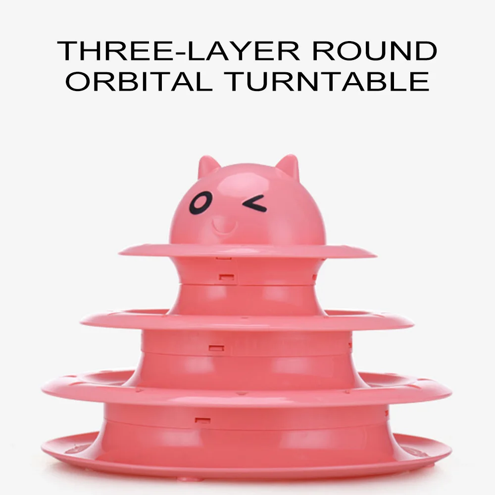 Забавная игрушка для кошек башня треки дисковые шары интеллект тройной игровой