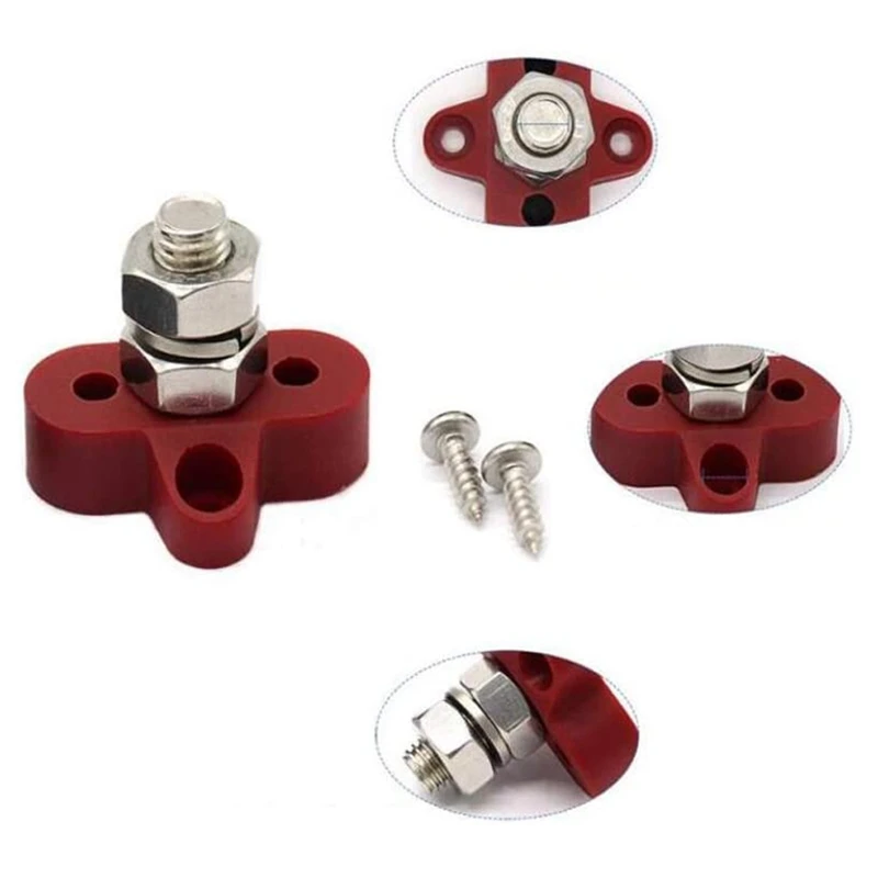 

2 Pcs Insulated Battery Distribution Terminal Stud Jumper Post Marine Car Bus Boat
