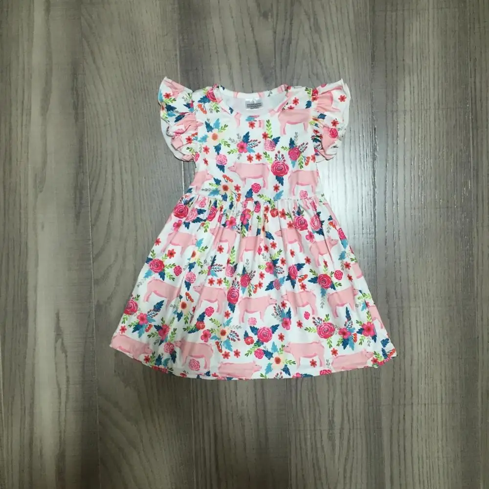 Многоцветная летняя детская одежда для маленьких девочек до колена из молочного