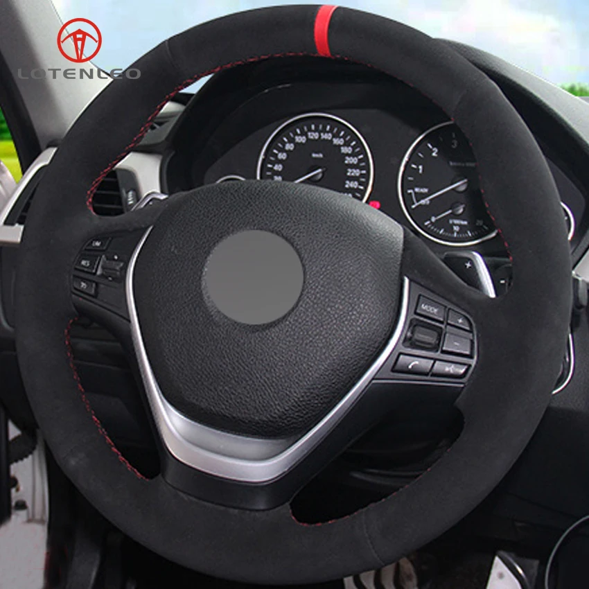 LQTENLEO черная замша для рукоделия BMW 3 серии F30 F31 F34 318i 320i 320d 328i 330i 330e 330d 335i 340i|car steering