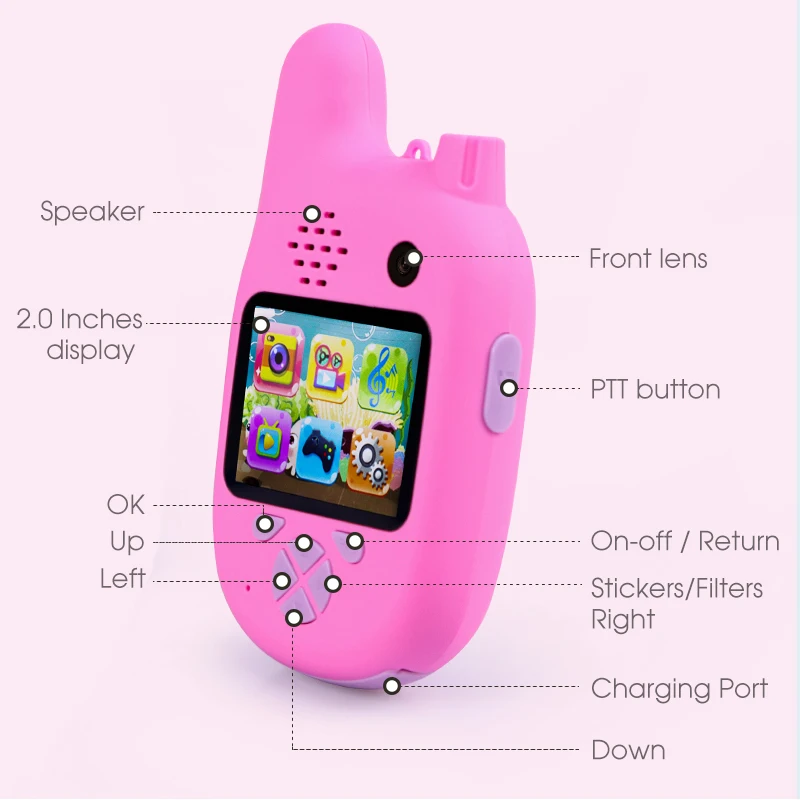 Landzo детей иди и болтай Walkie Talkie с VCR Mp3 видеозаписывающее устройство фото 8