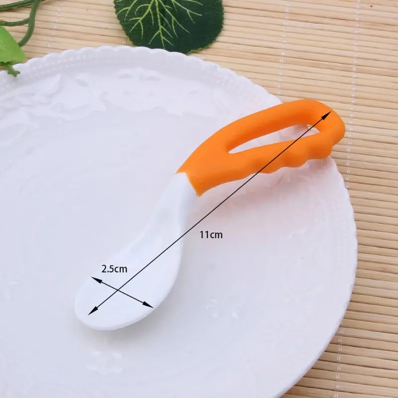 

2Pcs Baby Pacifier Feeding Spoon Solid Supplies Curved Spoon Children Tableware