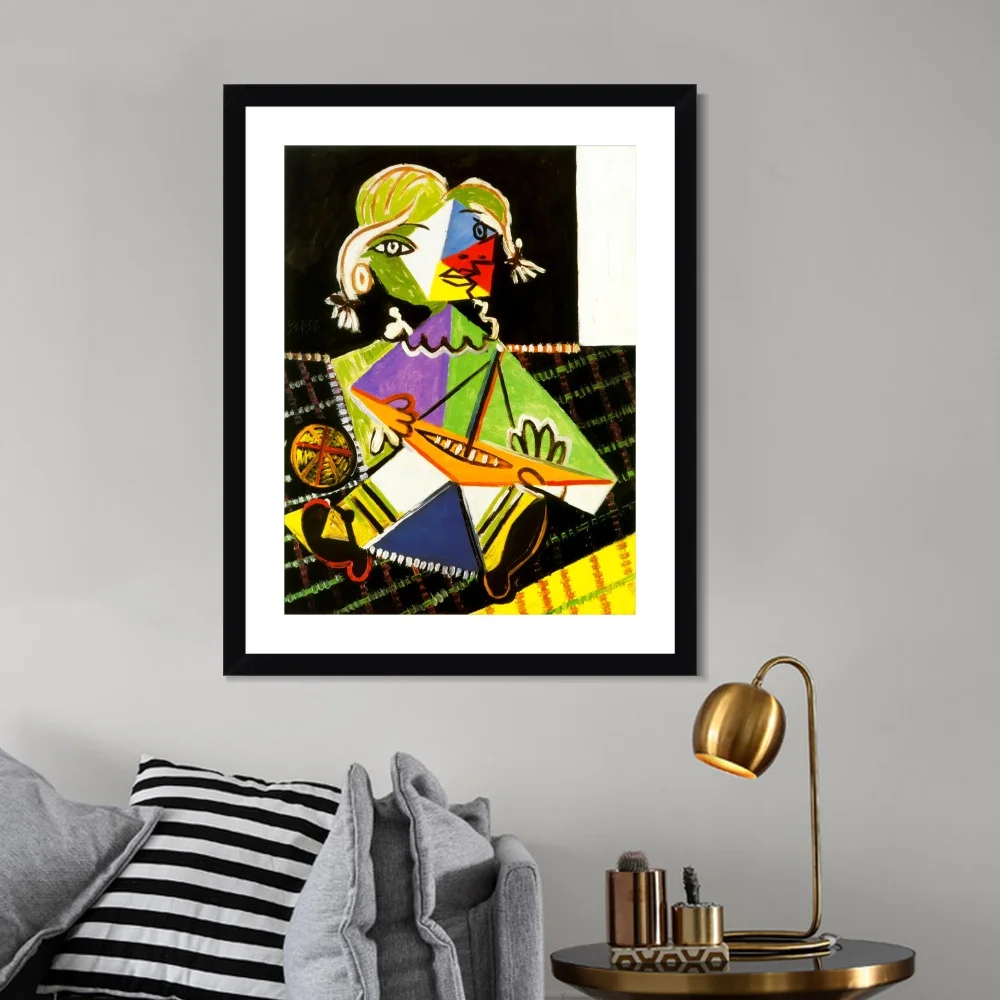 1938 Maya au bateau 2 от Picasso Картина на холсте Художественная печать плакат Настенная