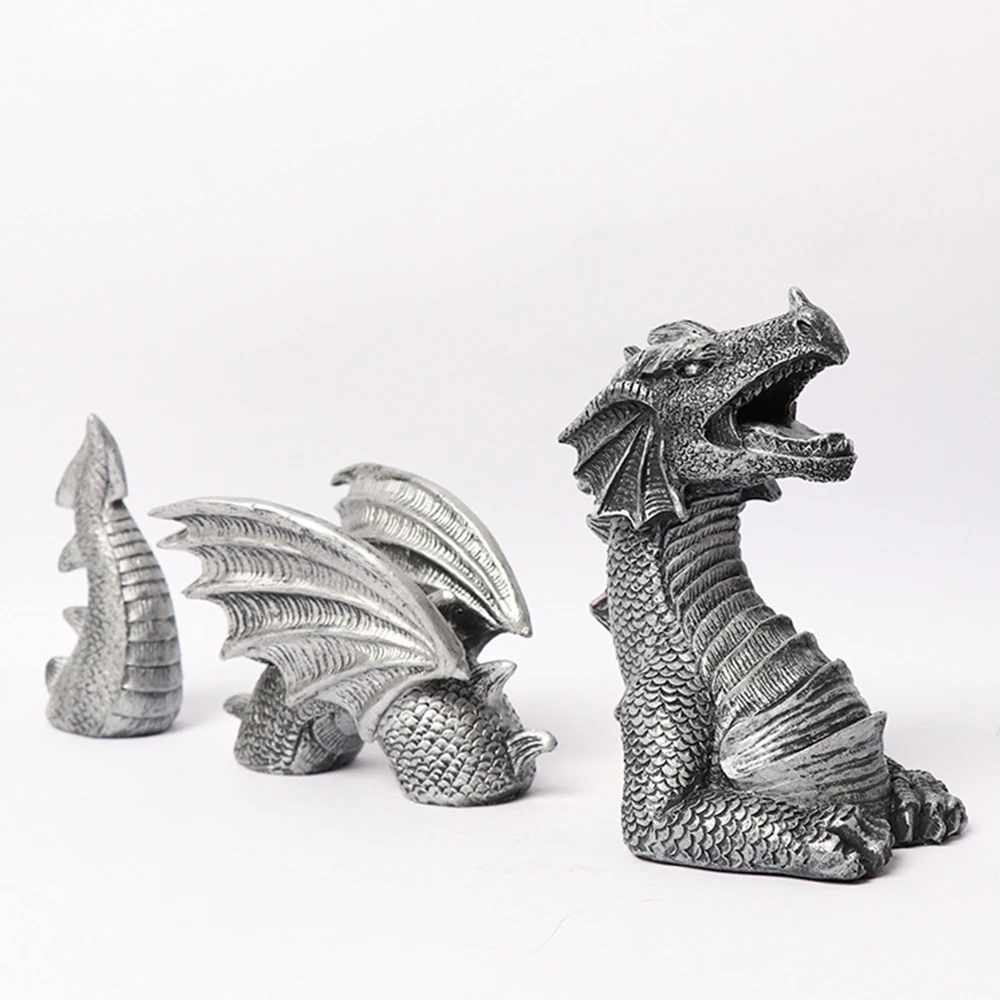

3 Sections Flying Dragon Statue Resin Crafts Garden Decoration Ornament Resin Decorative Handicraft Miniatures