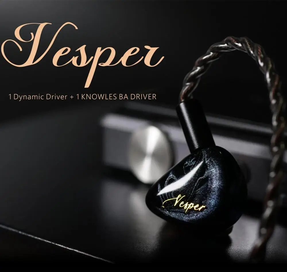 Внутриканальные наушники QOA Vesper IEM 1BA + 1DD гибридная гарнитура с драйвером