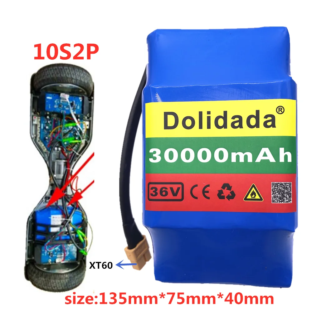 

100% New 36v 30.0ah lithium battery 10s2p 36v battery 30000mAh lithium ion pack 36V 30000mah scooter twist car battery