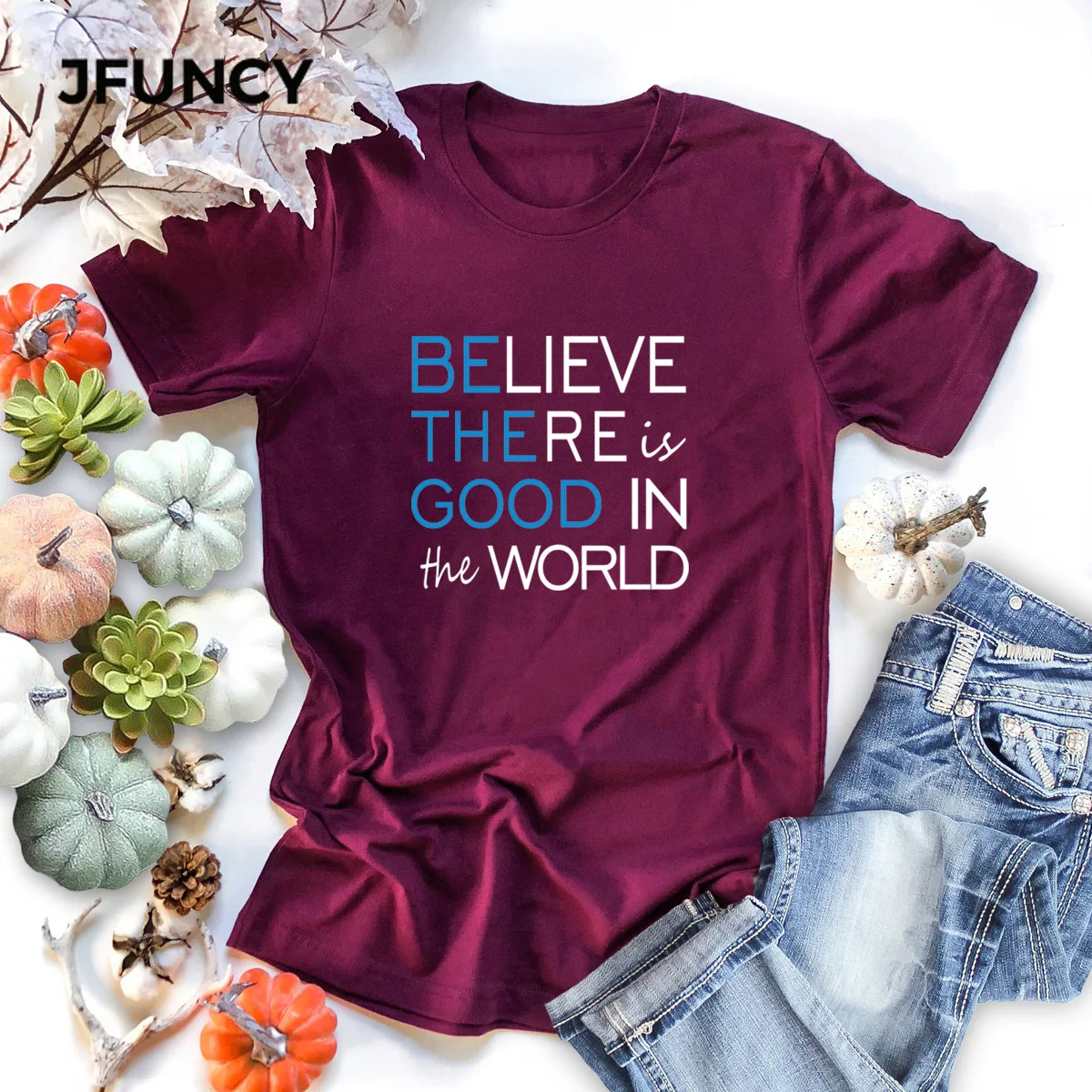 JFUNCY New 100% Cotton Women T-Shirts  Short Sleeve Graphic Mujer Tees Female Tops Summer Casual Tshirt Woman Shirts