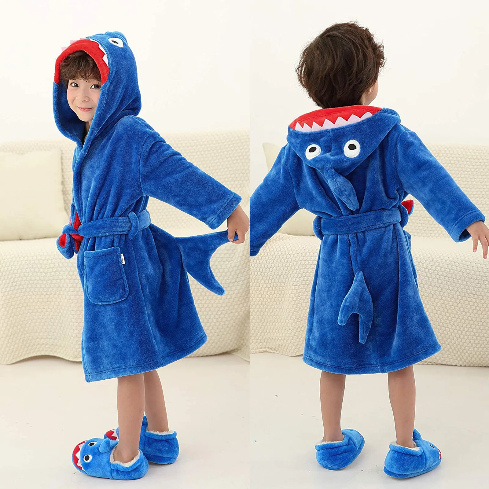 Одежда для сна маленьких мальчиков и девочек зимние теплые модные банные халаты