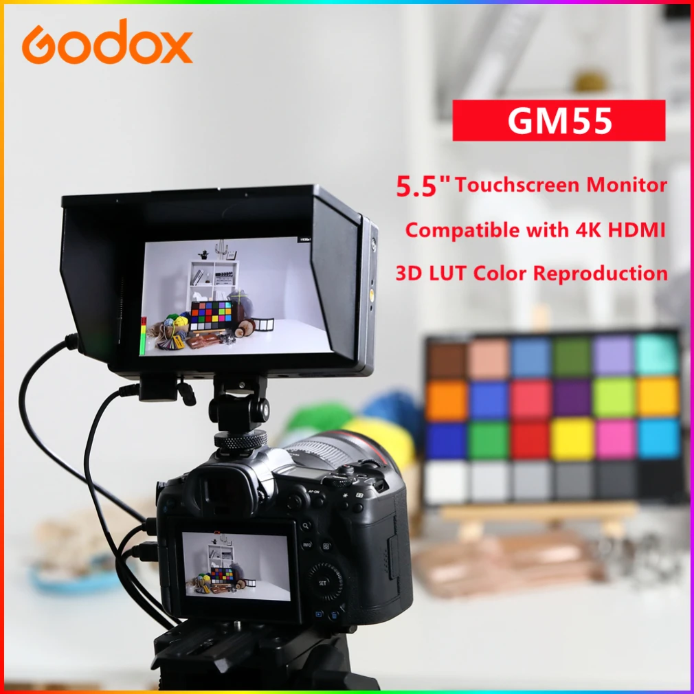 Видеомонитор Godox GM55 4K 5 дюйма IPS FHD 1920x1080