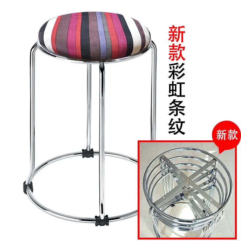 

New European fabric round stool home fashion simple creative table stool folding stool high stool