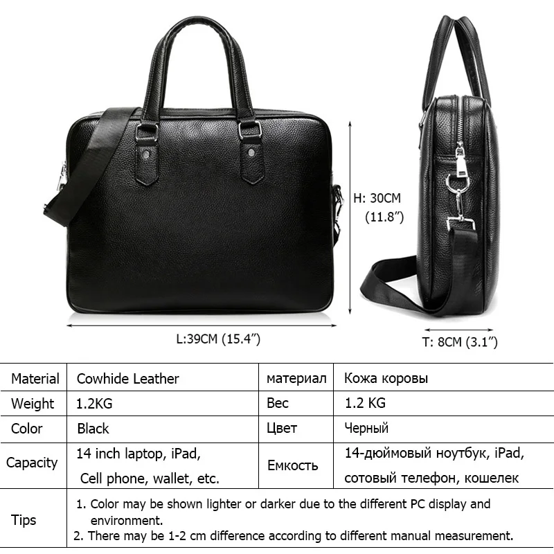Брендовые мужские сумки мужской портфель из натуральной кожи деловая сумка для