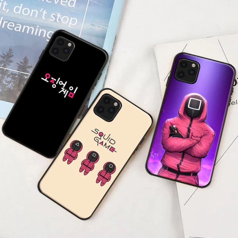 

Squid Game Korea Phone Case For iPhone 11 12 13 XR XS X Pro MAX 7 8 6 6S Plus SE 2020 Funda Cases Soft TPU Carcasa Back Cover