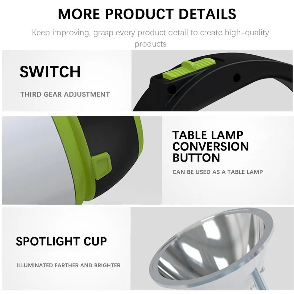 Перезаряжаемый светодиодный фонарь для кемпинга уличный прожектор с