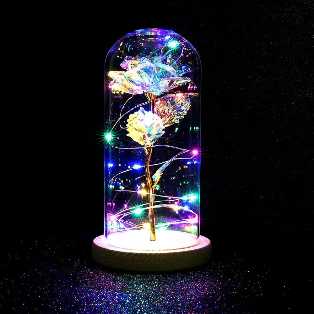 Искусственные цветы красота и чудовище Роза в стеклянном куполе forever rose красная