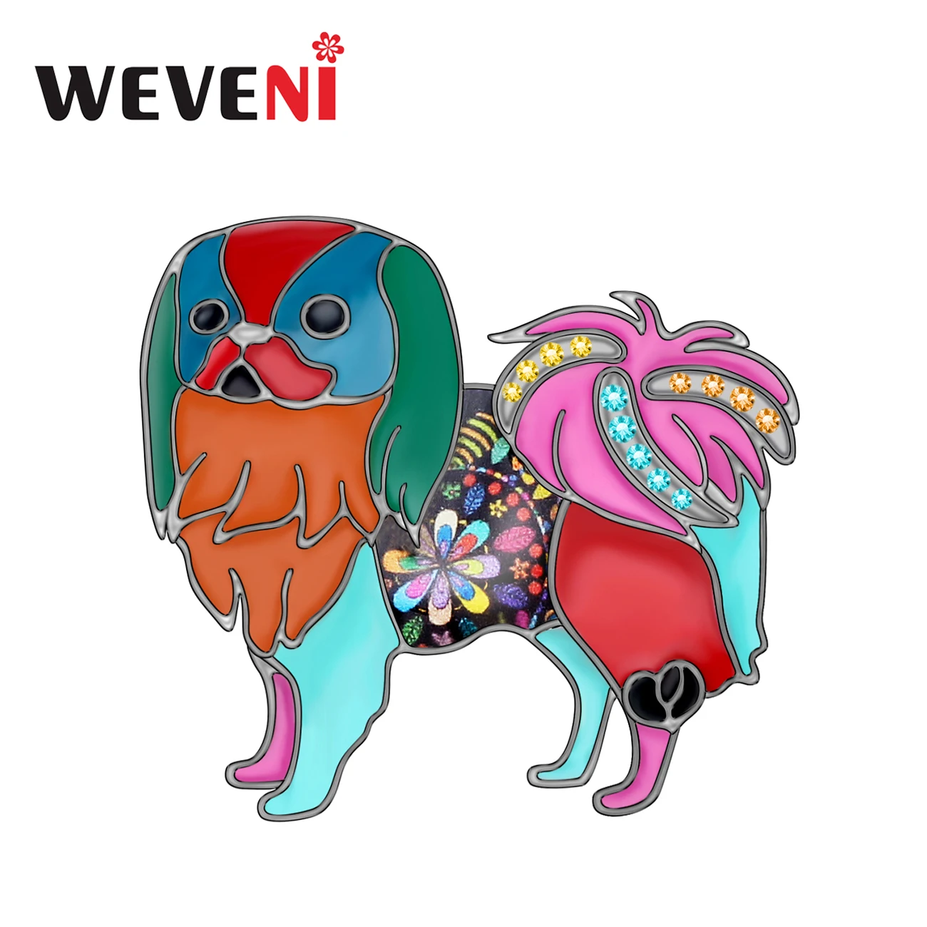 WEVENI эмалированный сплав японские броши в форме собаки булавка для одежды шарф