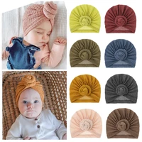 new solid waffle crochet knit baby hat kids turban infant toddler newborn baby cap bonnet beanies headwraps for baby girls boy