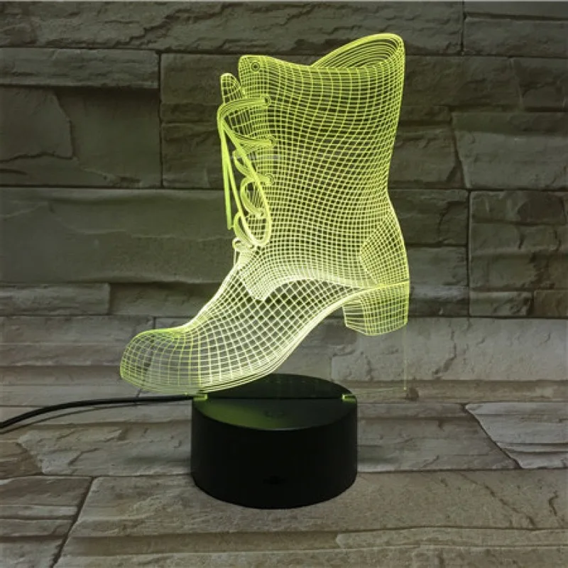 Красочный 3d маленький ночник сапоги светодиодное украшение для дома гостиной