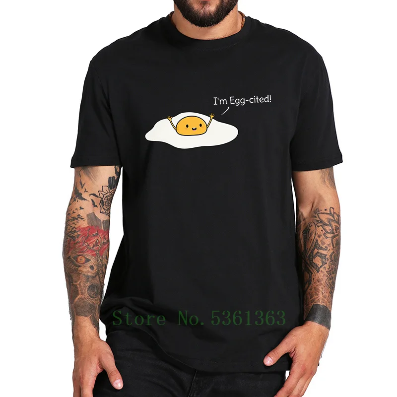 Футболка с надписью I Am Egg хлопковая футболка Omelette и высокое качество короткими