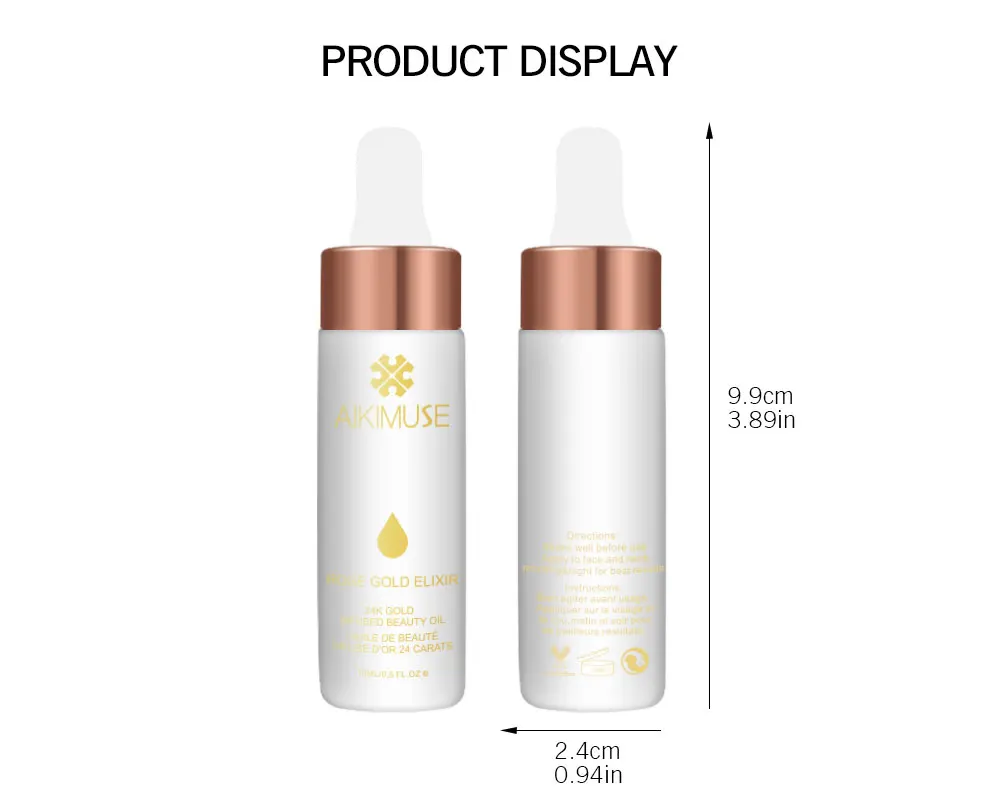 Kimuse 24K розовое золото Infused beauty Oil Elixir Кожа Макияж эфирное масло перед праймером косметика/основа Увлажняющая масло для лица