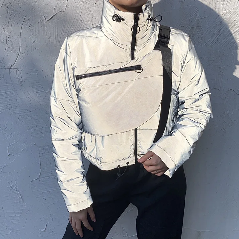 Светоотражающая куртка для женщин сезон весна осень короткая уличная одежда отражающий светильник цвет