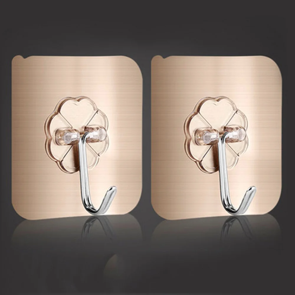 

Transparent Wall Hooks Waterproof Oilproof Self Adhesive Hooks Reusable Seamless Hanging Hook For Kitchen Bathroom Office