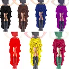 Юбка женская готическая в стиле стимпанк, праздничная юбка с оборками, красная средневековая викторианская панк-юбка, размера плюс 6XL