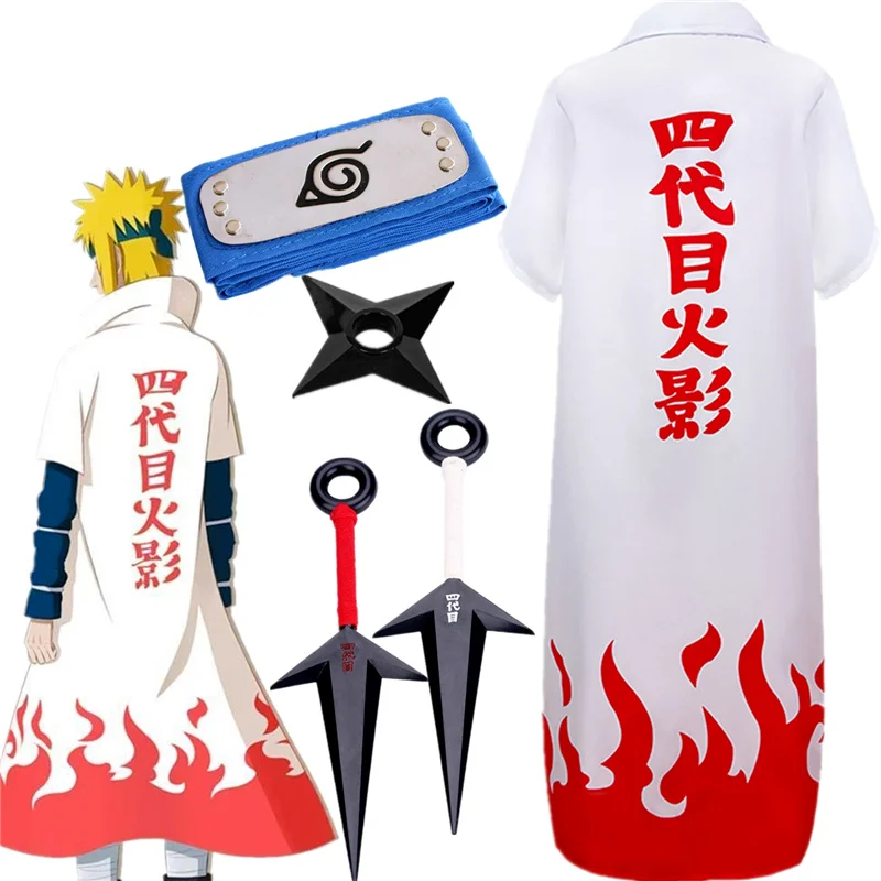 Косплей Набор Аниме Hokage ниндзя Yondaime Namikaze Minato плащ костюм Хэллоуин Одежда для