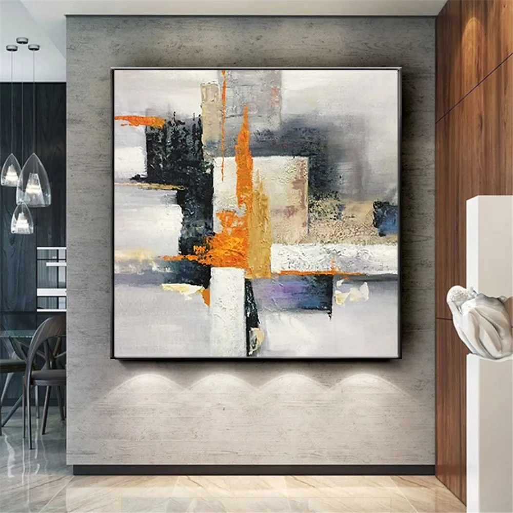 

Large Abstract Modern Landscape Handmade colorful Abstract Style Thick Oil Painting on Canvas For Office Decorative Wall Art