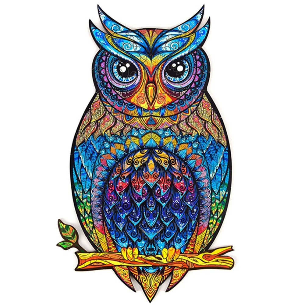 

Children Jigsaw Puzzle Irregular Shape Owl Wooden Kids Educational Toys