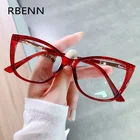 Женские очки RBENN, дизайнерские очки в форме кошачьего глаза, с защитой от сисветильник, по рецепту, при близорукости, UV400