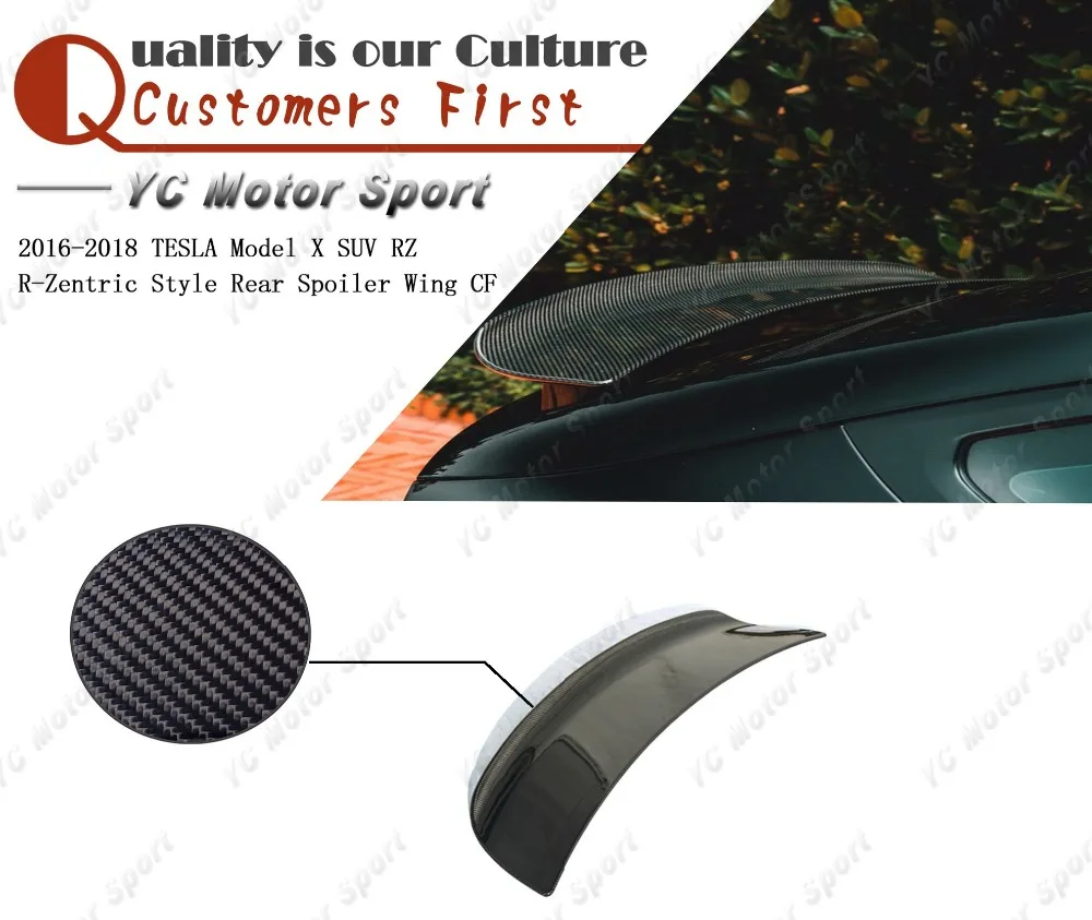 

Car Accessories Carbon Fiber RZ R-Zentric Style Rear Spoiler Fit For 2016-2018 Model X SUV Trunk Spoiler Wing
