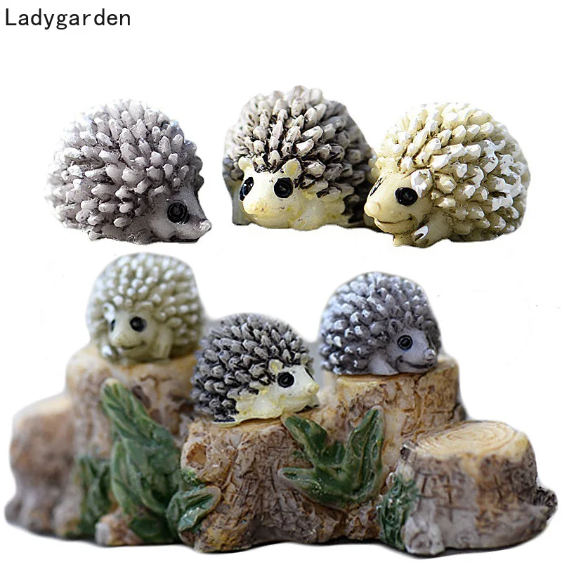 

100 шт. миниатюрные детали, мини-украшение для сада, сказочное садовое кресло «Ежик», искусственное оформление