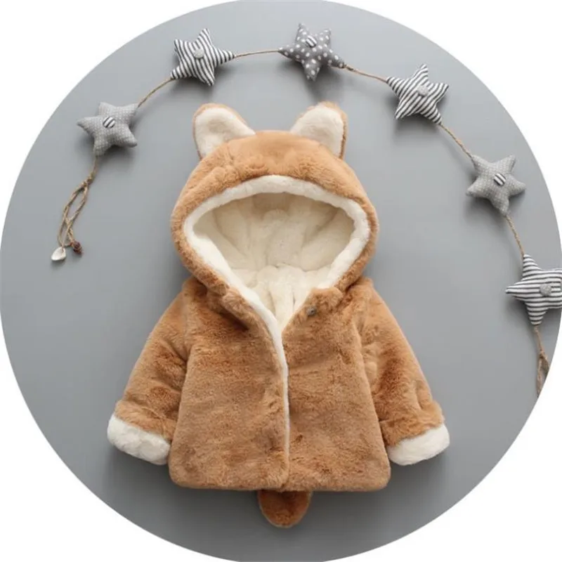 Детское зимнее пальто с капюшоном хлопковая меховая теплая куртка для