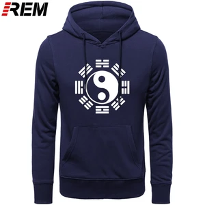 Мужская брендовая одежда REM, китайские Тай Чи восемь диаграммов, мужские хлопковые повседневные топы с длинным рукавом и круглым вырезом, толстовки, свитшоты