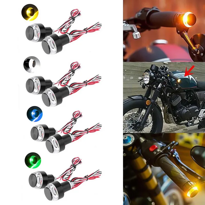 2 светодиодных мотоцикла Руль конец указатель поворота желтый Универсальный 33 мм