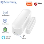 Беспроводной датчик двери Tuya Zigbee, контактор для дверей и окон, защита от кражи, поддержка Alexa