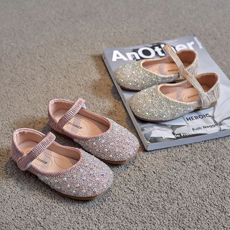 

2021 1 2 3 5 8 10 11 Year Old Baby Leather Shoes For Girls Fashion Crystal Rhinestone Children Shoes Autumn Spring Big Kids'Shoe