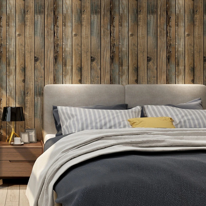 

PVC Retro Wood Grain Wallpapers For Living Room 3D Vinyl Self Adhesive Peel and Stick Wood Plank Wallpaper Sticker Home Decor