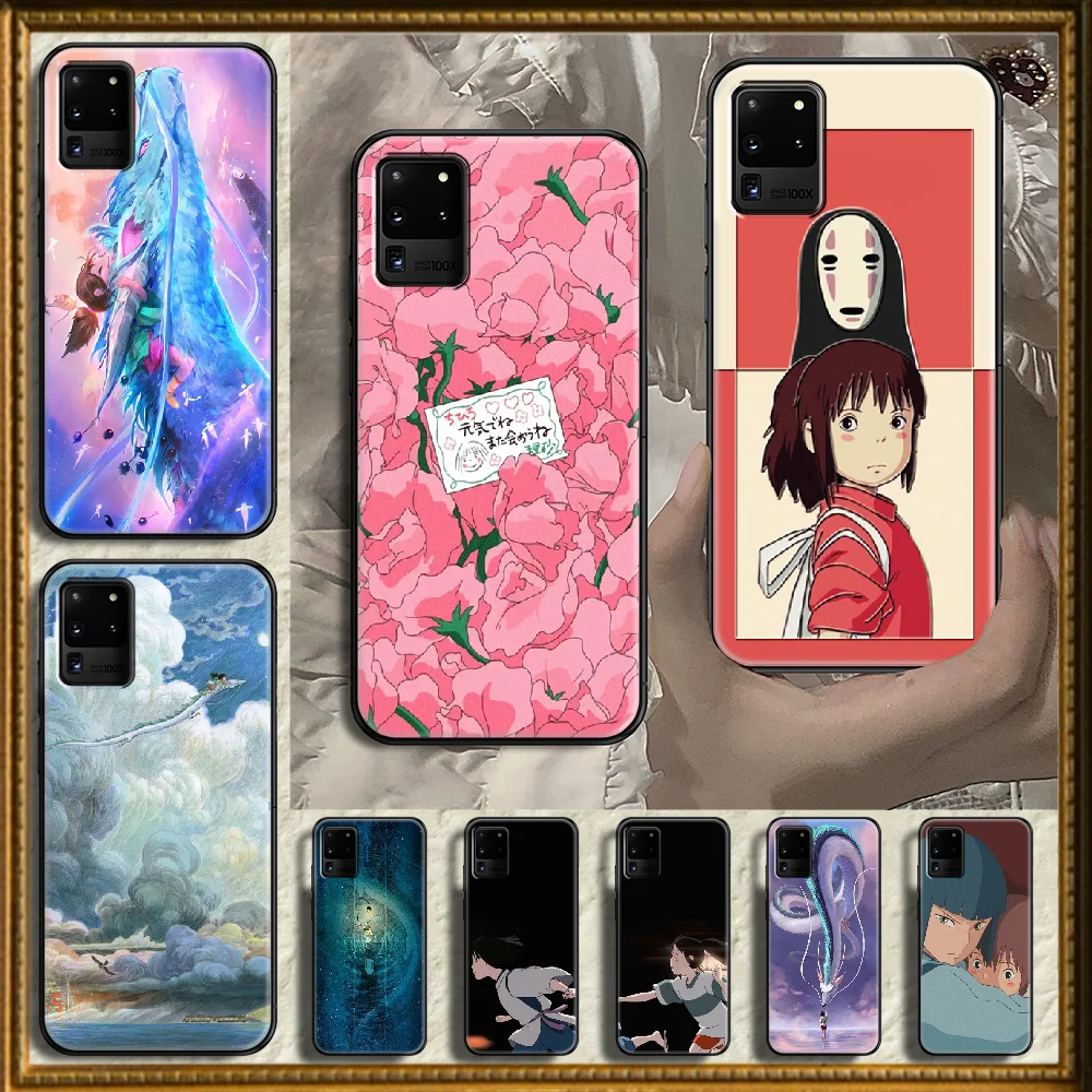 Аниме Черный чехол Spirited Away для Samsung Galaxy Note 4 8 9 10 20 S8 S9 S10 S10E S20 Plus UITRA Ultra soft Etui.pretty on.
