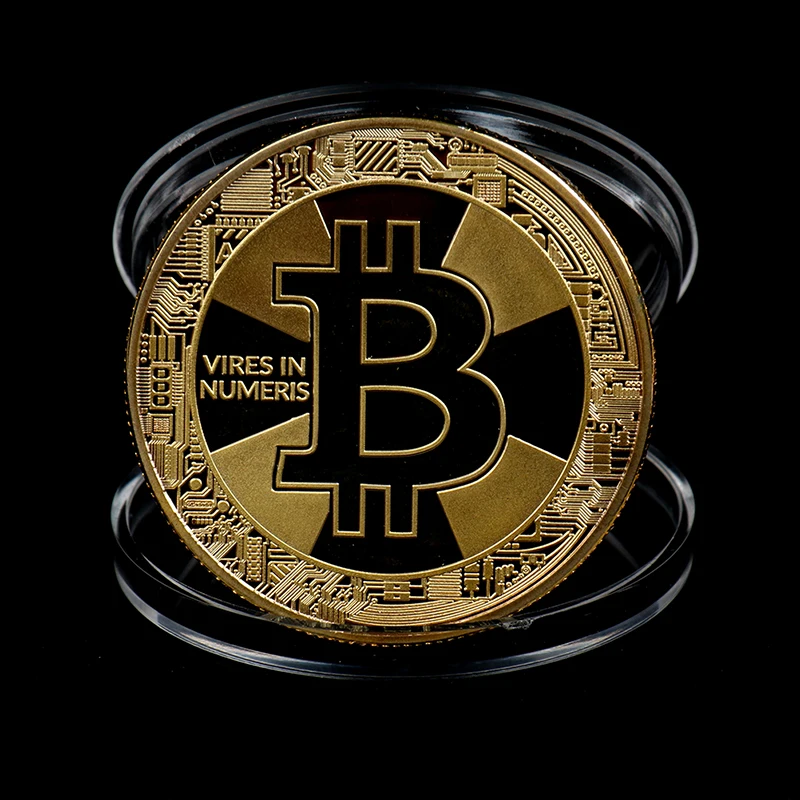 

Gold Plated Bitcoin Coin Art Souvenir Great Gift Collectible Physical Metal Coin