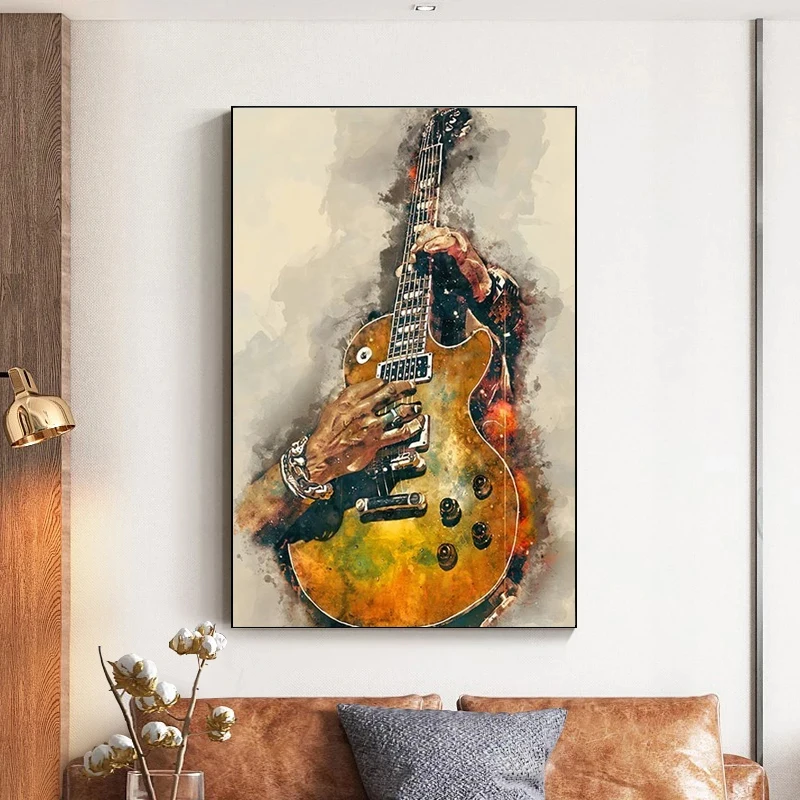abstrakte elektrische gitarre leinwand malerei moderne poster und drucke quadros wand kunst bild für wohnzimmer dekoration cuadros free global sh