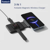 3 in 1 foldable magnetic wireless charger for iphone 1312 proxsx8 plus qi 15w wireless charging pad for airpods proiwatch