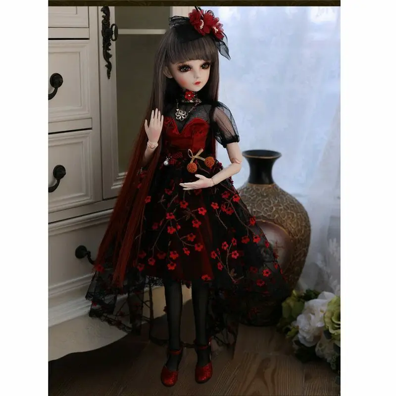 

60cm 1/3 BJD Doll Girls Toy Dolls with Face Makeup Changeable Eyes Gradient Straight Wigs Shoes Full Set Outfit Gifts