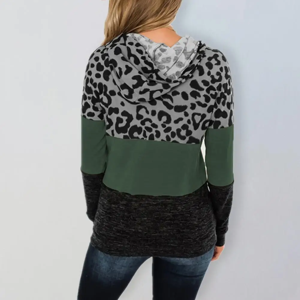 

65% Dropshipping!!Hoodies Leopard Soft Women Long Sleeve Hoodie for Home
