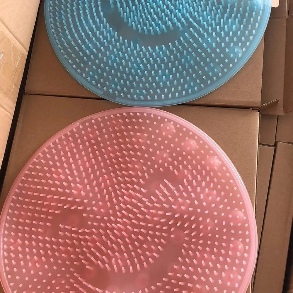 31 см круглая силиконовая Массажная подушка для ванной щетка ленивых моющихся ног