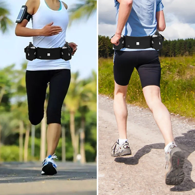 

Cycling Waist Bag Marathon Running Bag Outdoor Riding Fitness with 2 Water Bottles Waterproof Phone Sport Belt Waist Bags