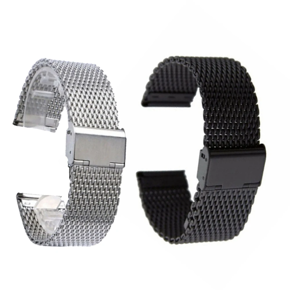 

Simple Watch Band Link Bracelet Wrist Strap 20 22mm Mesh Stainless Steel Brand For Men and Women