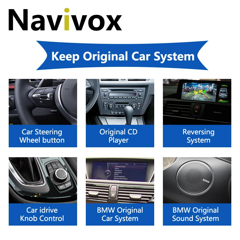 구매 Navivox-4 + 64G 차량용 멀티미디어 플레이어, BMW E90 안드로이드 3 시리즈 E91 E92 용, 무선 카플레이, 4G 와이파이 IPS, GPS, 스티어링 휠 컨트롤