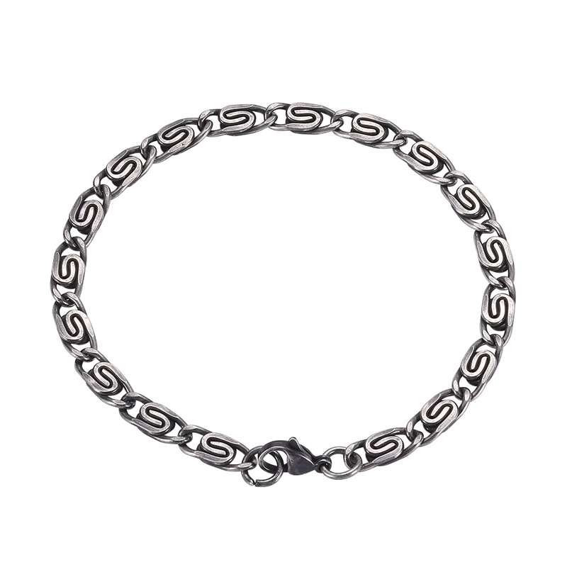 

Fashion Stainless Steel Chain & Link Bracelet Bangle for Men Simple Casual Jewelry Trendy Male Hand Chain Christmas Gifts GS0129