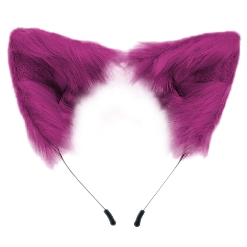 

Simulation Furry Plush Ears Headband Candy Color Animal Lolita Cosplay Hair Hoop